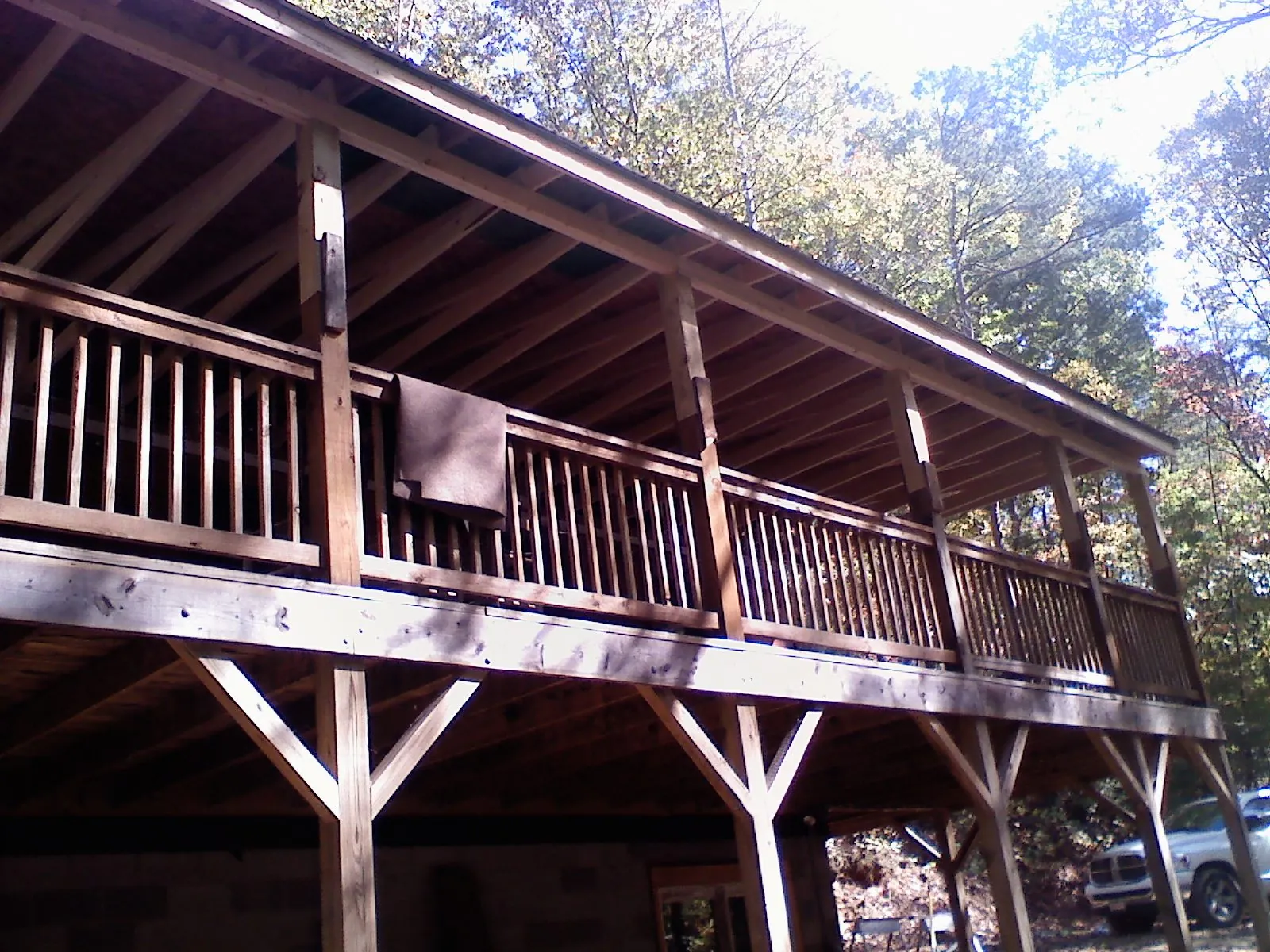 Timber framing under a new elevated porch and deck — Roof Leak Repair in Jacksonville by Roofing Brothers